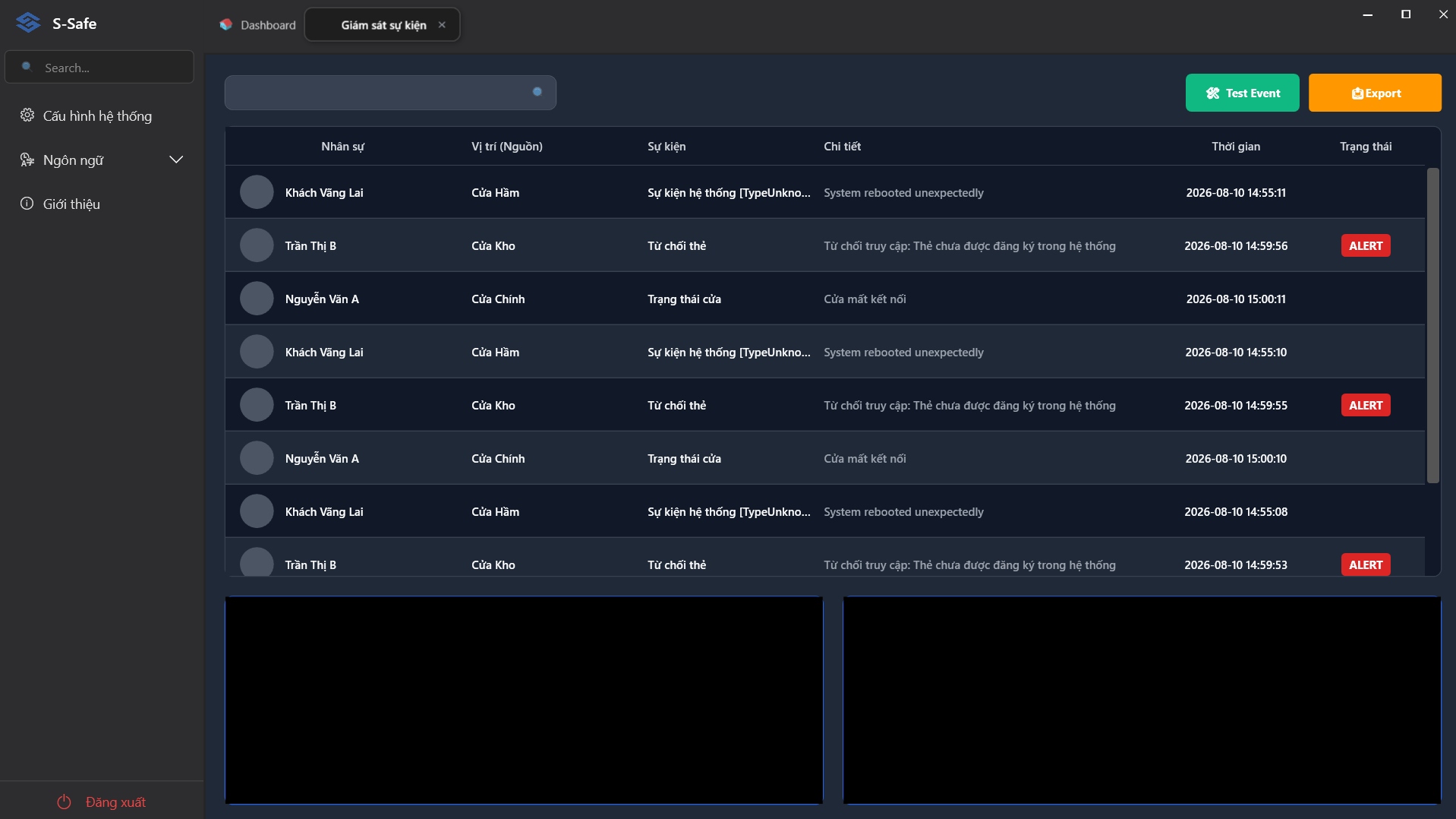 Live Event Monitoring Interface